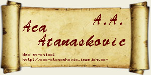 Aca Atanasković vizit kartica